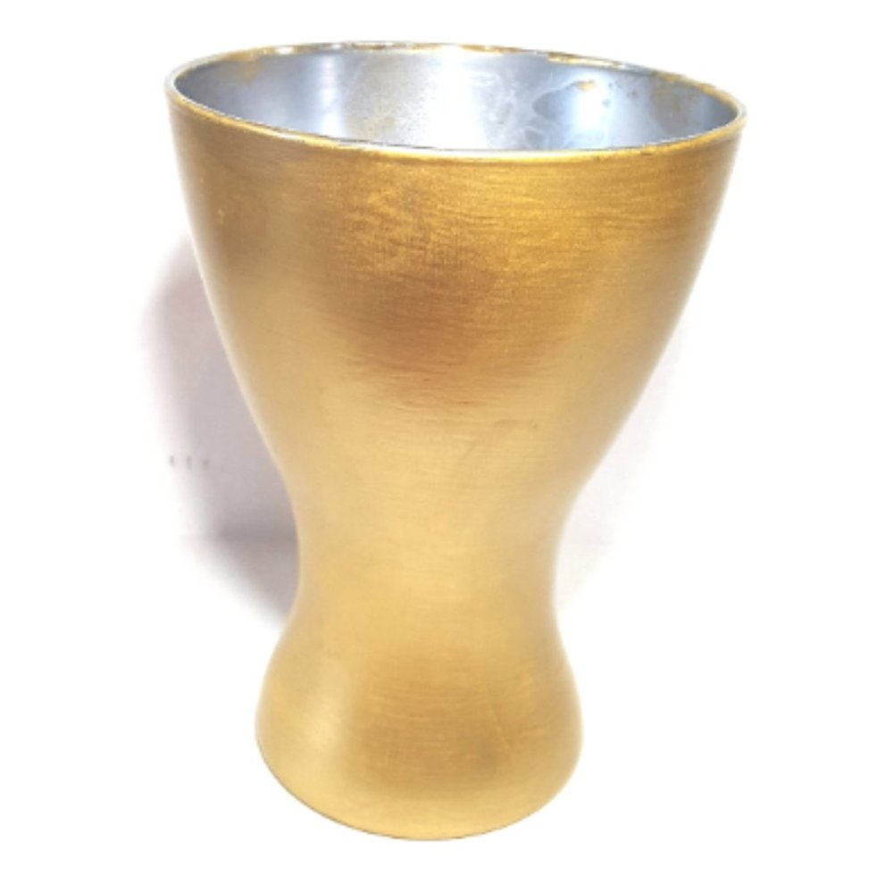 NEW Painted gold and silver vase, 7.5 inches tall, Christmas and Fall decor - Picture 1 of 4